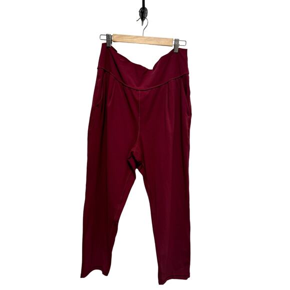 ATHLETA Elation Pant Size X Large  Pull On Jogger Yoga Pockets Burgandy - Picture 2 of 5